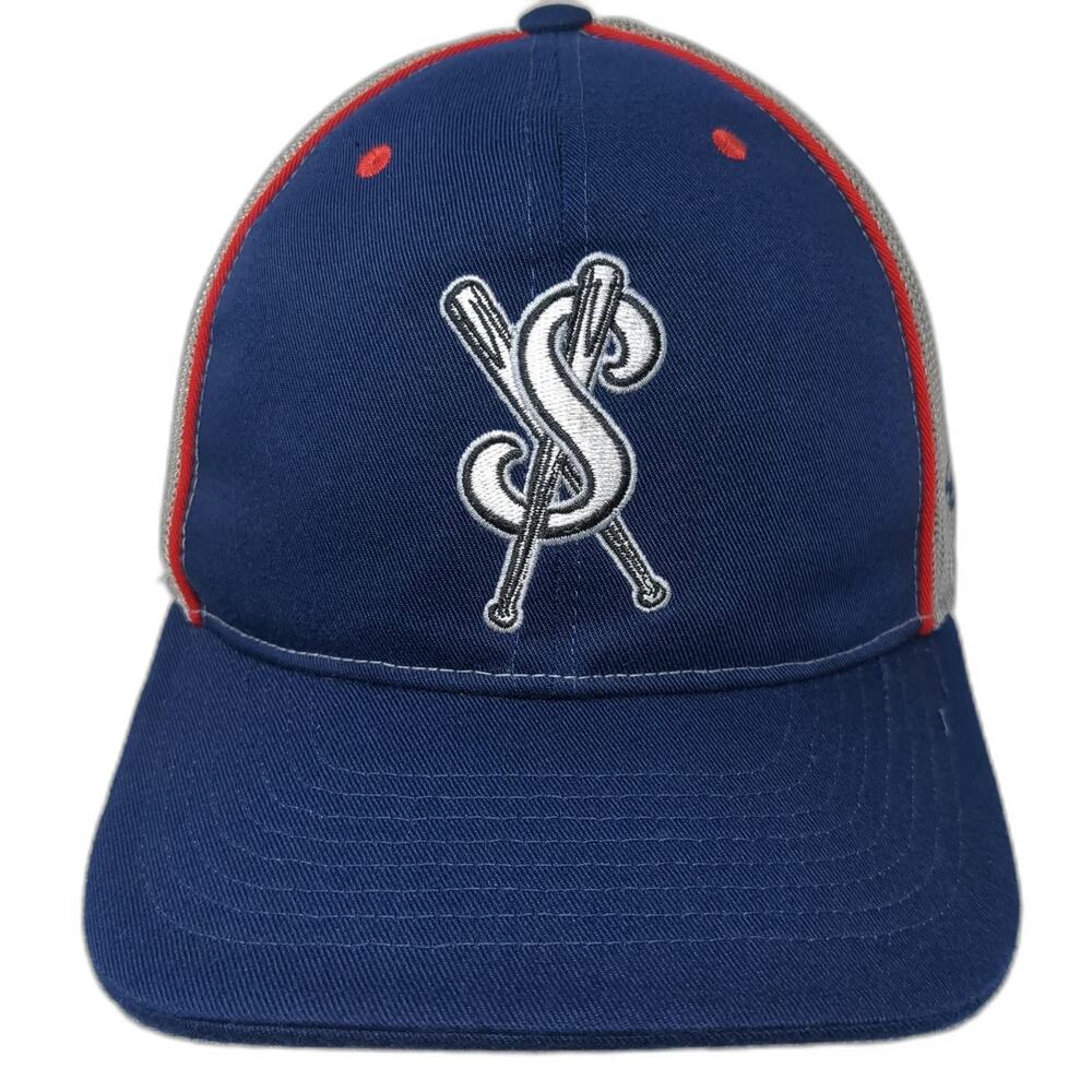 Boombah Baseball Cap Blue L Mesh Back Crossed Bats Stretch Fit Team Sports Hat